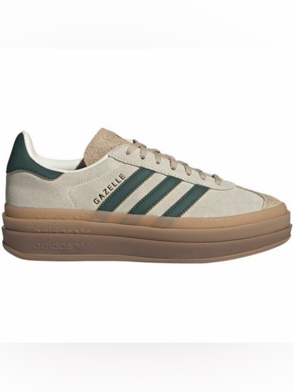 Women's adidas Gazelle Bold Platform Sneakers in green and cream size 10